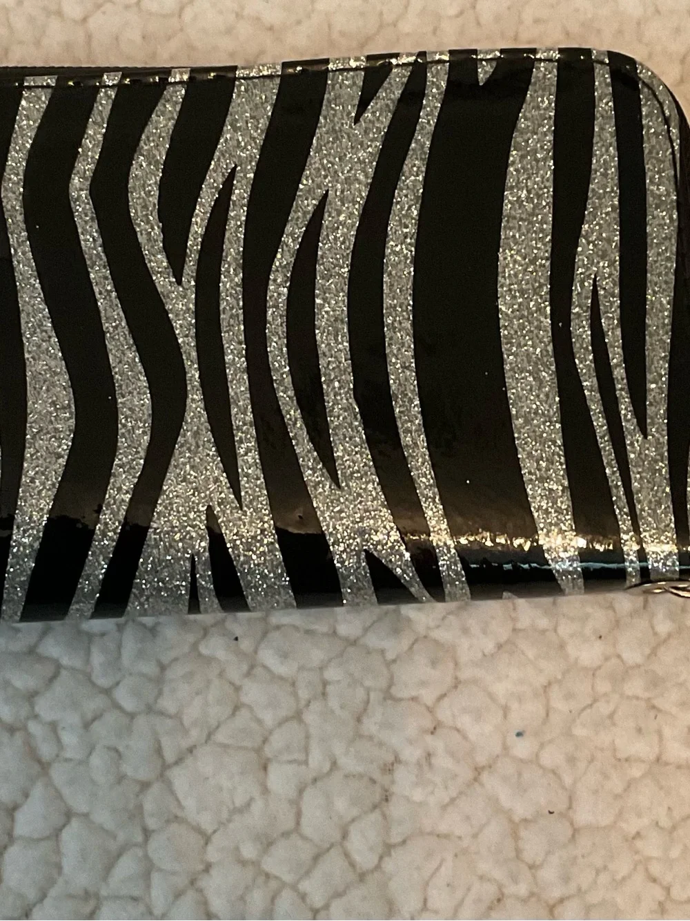 Nouveau Black and Silver Zebra Wristlet